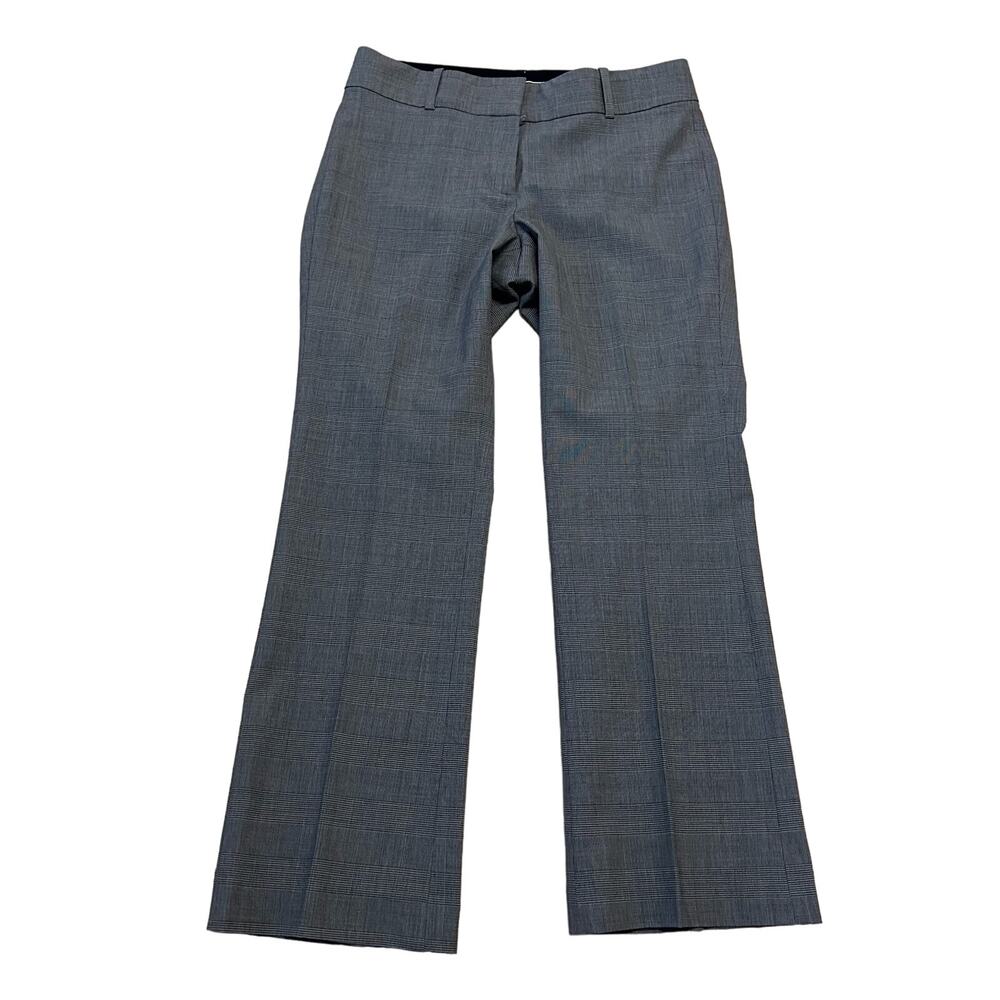 Ann Taylor Crop Pants Womens 4 Ankle Flare Flat Front Mid-Rise Wool Blend Plaid